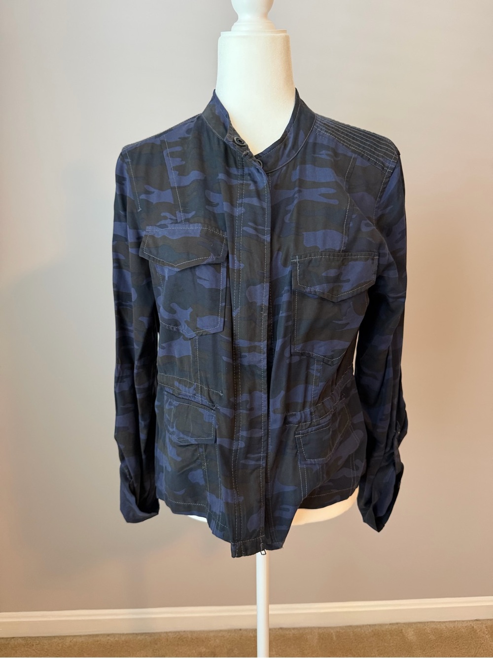 Sanctuary Navy Camouflage Utility Jacket